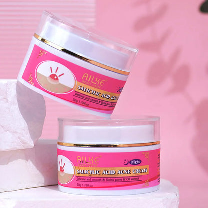 AILKE Akne-Gesichtscreme, aufhellend, reinigt die Haut, reduziert Mitesser und Pigmentflecken, für Frauen und Männer, 50 ml