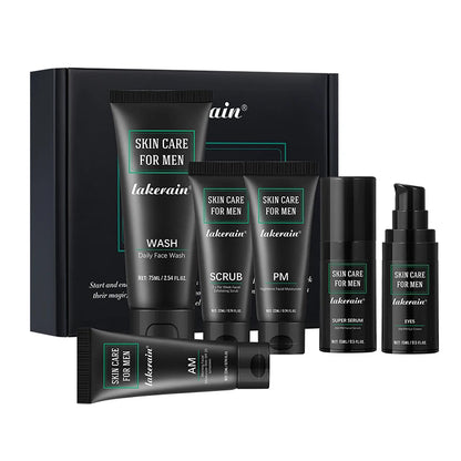Hautpflegeset für Männer – 3-in-1-Set mit Gesichtswäsche, Feuchtigkeitscreme und Augencreme, täglicher Anti-Aging- und Ölkontroll-Gesichtsbehandlung