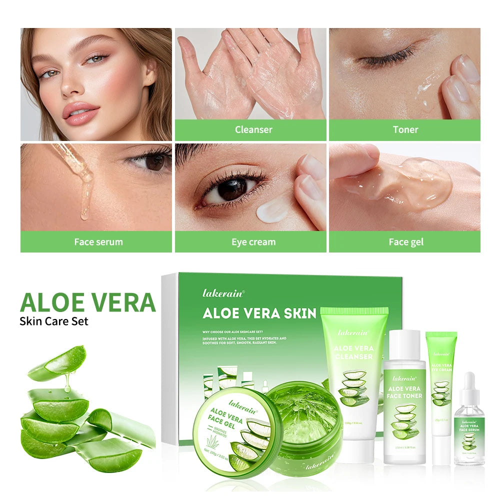 Multi-Hautpflege Aloe Vera Hautpflegeset Tiefenfeuchtigkeitsspendende Tiefenpflege Aufhellung Aufhellende, feuchtigkeitsspendende, glatte Haut